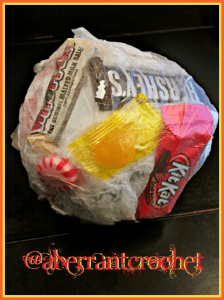 Tape Ball Candy Ball Saran Wrap Ball - Fun Game Instructions - by Aberrant Crochet