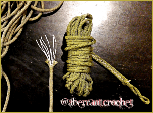 550 paracord with 7 strand gut - image owned by Aberrant Crochet