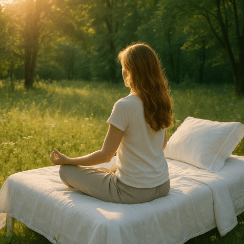 Rest calmly and breathe in the Sun - meditation bed